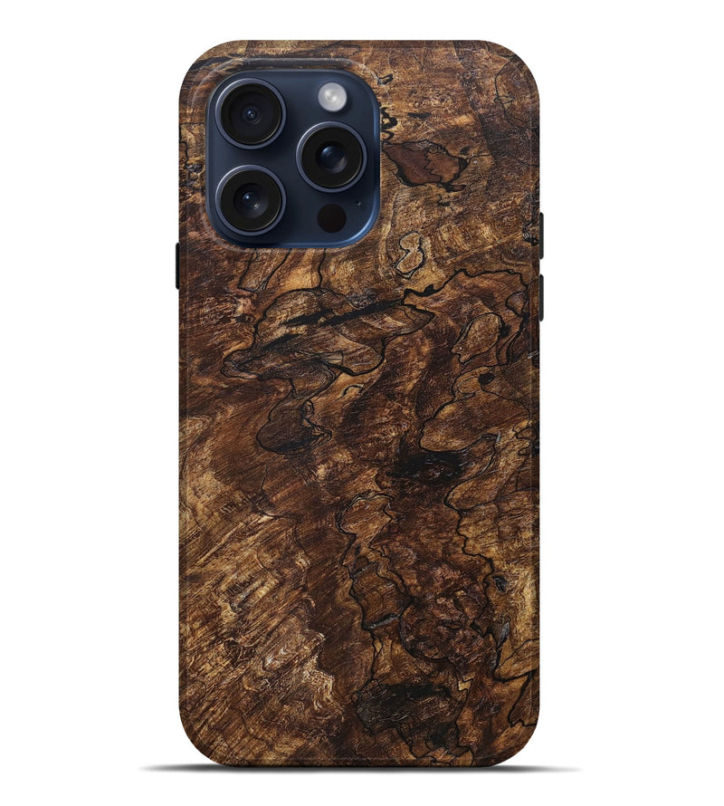 iPhone 15 Pro Max Wood+Resin Live Edge Phone Case - Karson (Wood Burl, 669783)