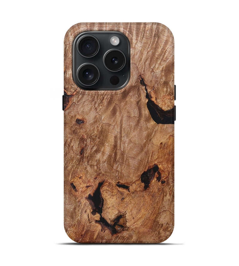 iPhone 15 Pro Wood+Resin Live Edge Phone Case - Marquis (Wood Burl, 669784)