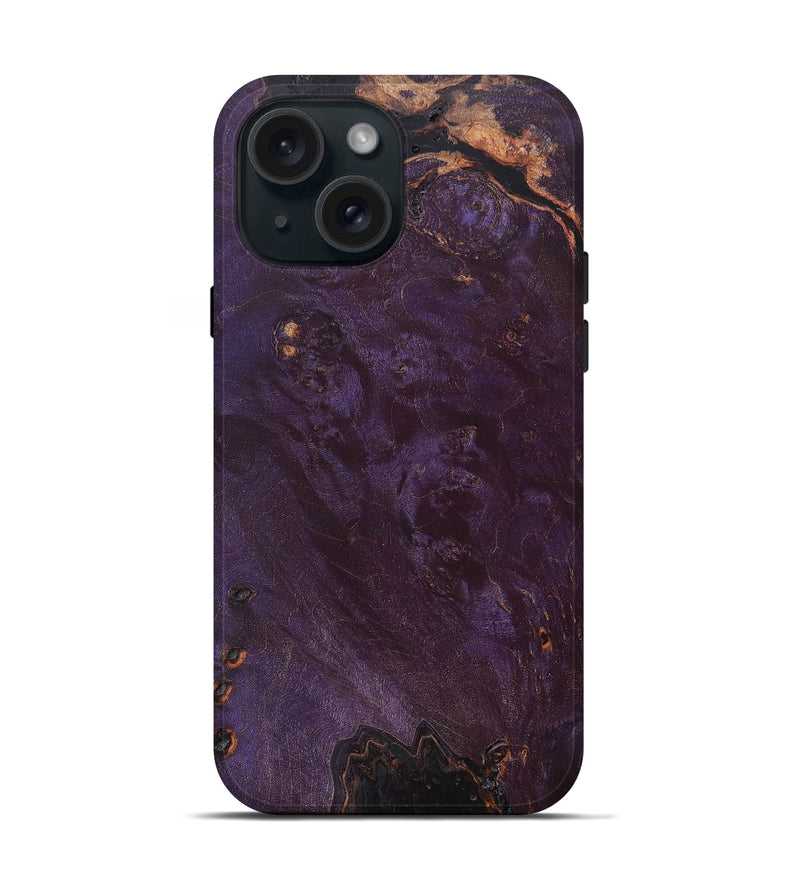 iPhone 15 Wood+Resin Live Edge Phone Case - William (Wood Burl, 669788)