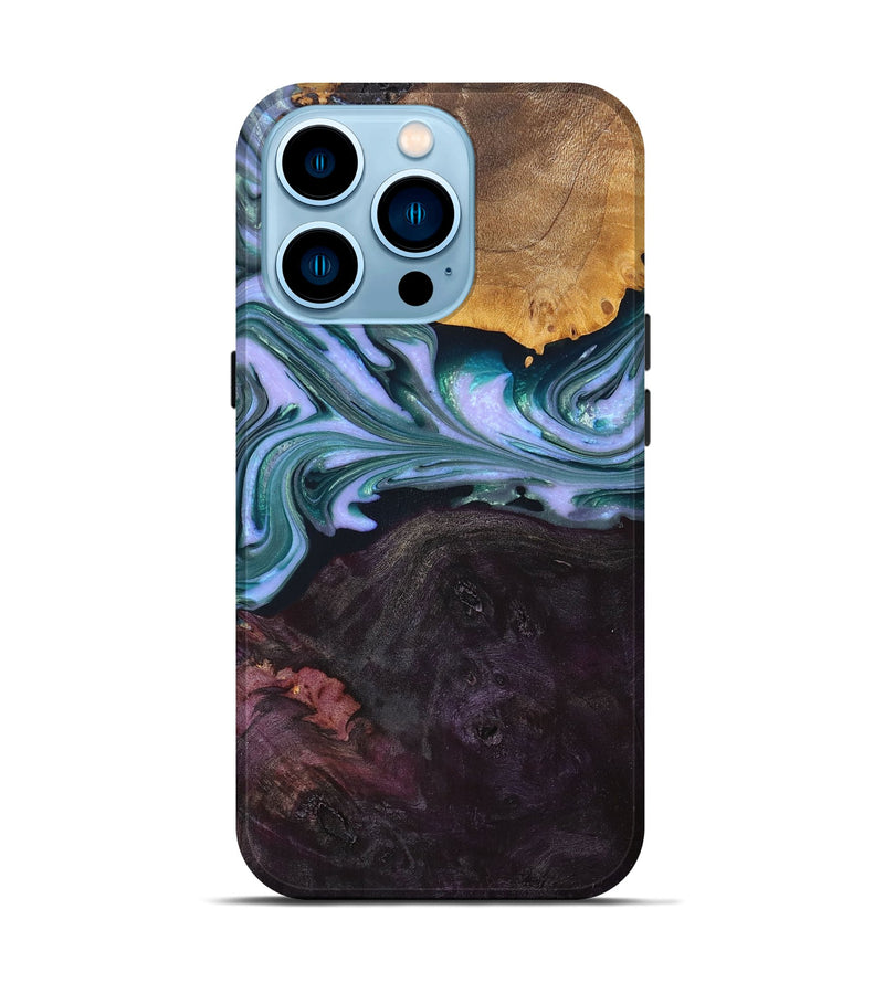 iPhone 14 Pro Wood+Resin Live Edge Phone Case - Muriel (Purple, 669807)