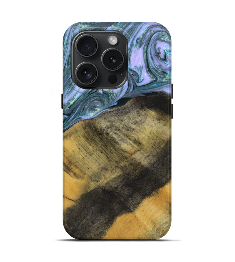 iPhone 15 Pro Wood+Resin Live Edge Phone Case - Jackie (Purple, 669809)