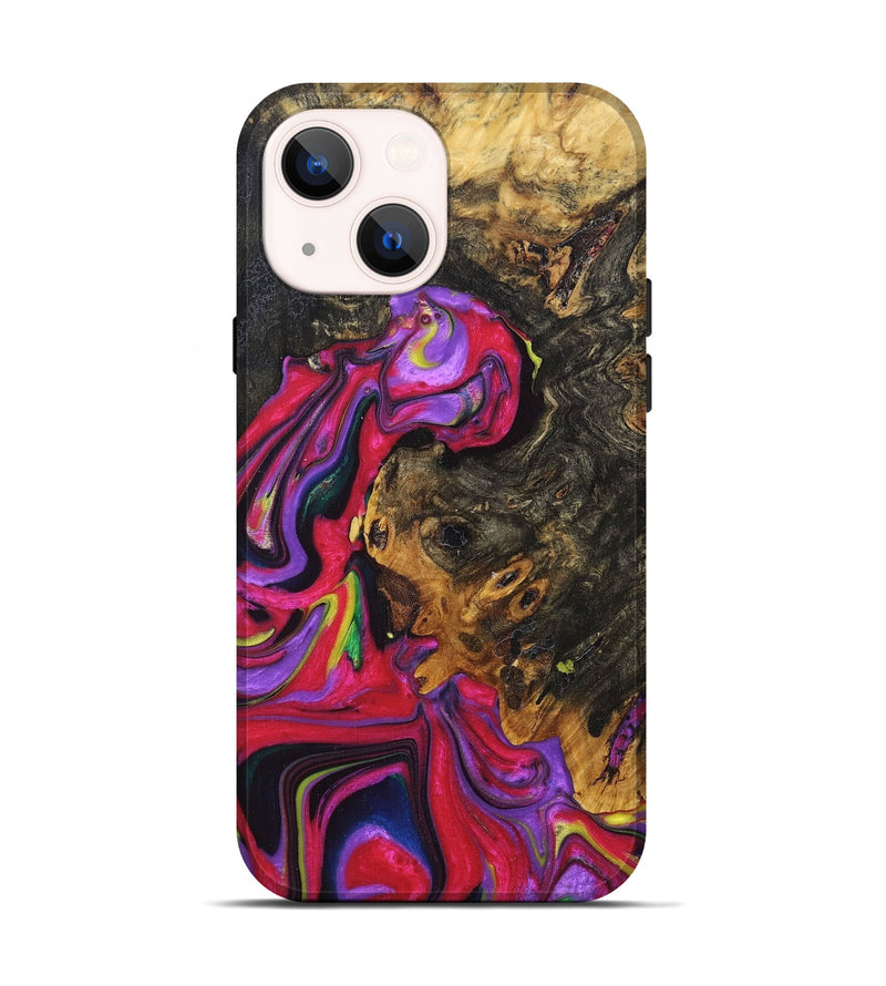 iPhone 14 Wood+Resin Live Edge Phone Case - Marjorie (Purple, 669811)