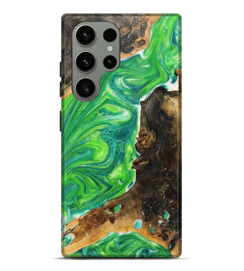 Galaxy S23 Ultra Wood+Resin Live Edge Phone Case - Lakisha (Green, 669961)