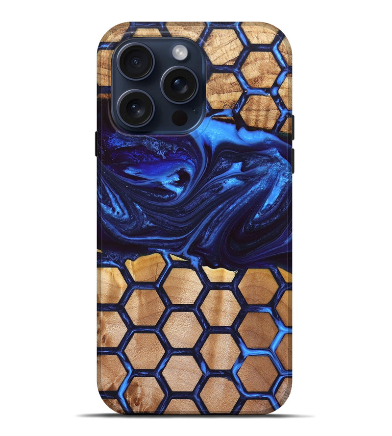 iPhone 15 Pro Max Wood+Resin Live Edge Phone Case - Debbie (Pattern, 669966)