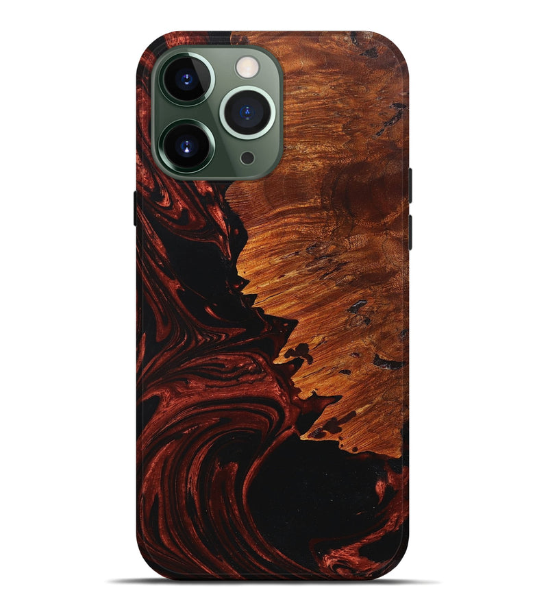 iPhone 13 Pro Max Wood+Resin Live Edge Phone Case - Kinsley (Red, 669981)