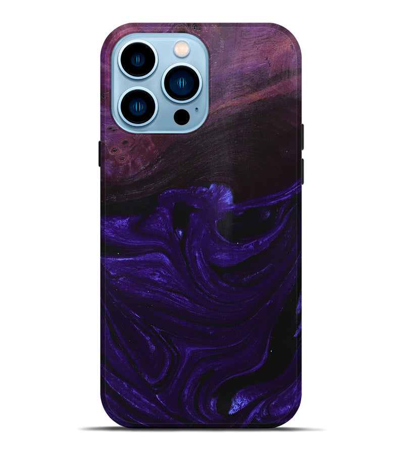 iPhone 14 Pro Max Wood+Resin Live Edge Phone Case - Ivy (Purple, 669989)