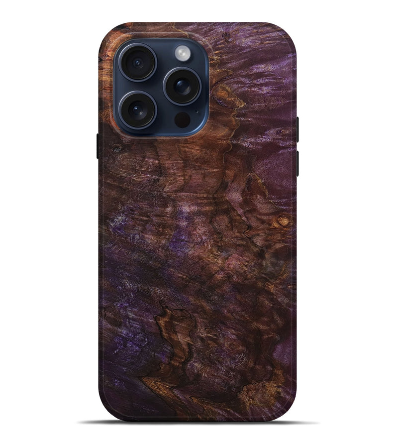 iPhone 15 Pro Max Wood+Resin Live Edge Phone Case - Marquita (Wood Burl, 670005)