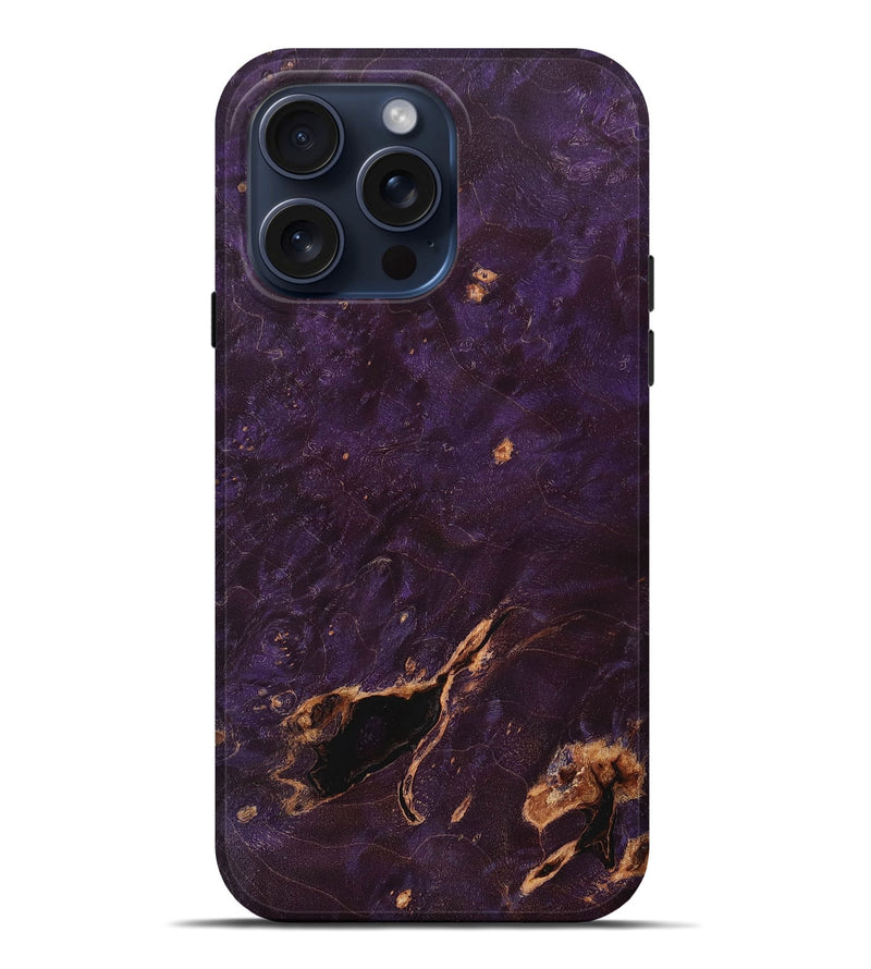 iPhone 15 Pro Max Wood+Resin Live Edge Phone Case - Zachariah (Wood Burl, 670006)