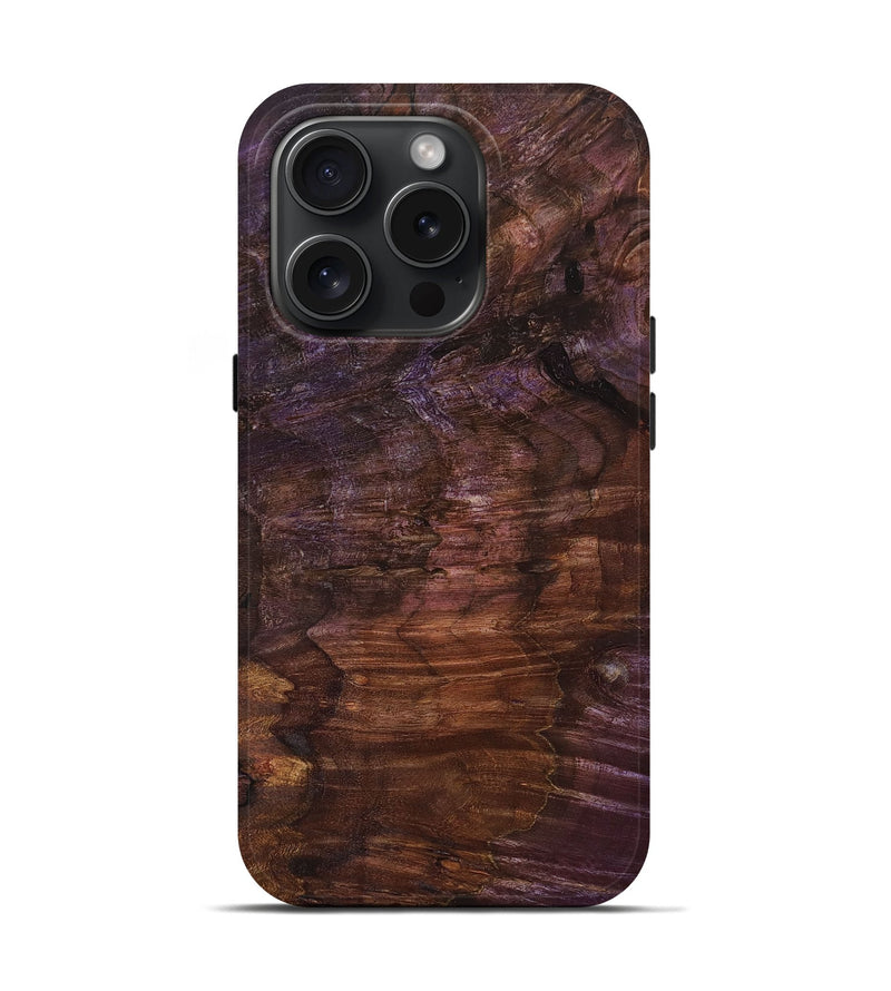 iPhone 15 Pro Wood+Resin Live Edge Phone Case - Brent (Wood Burl, 670007)
