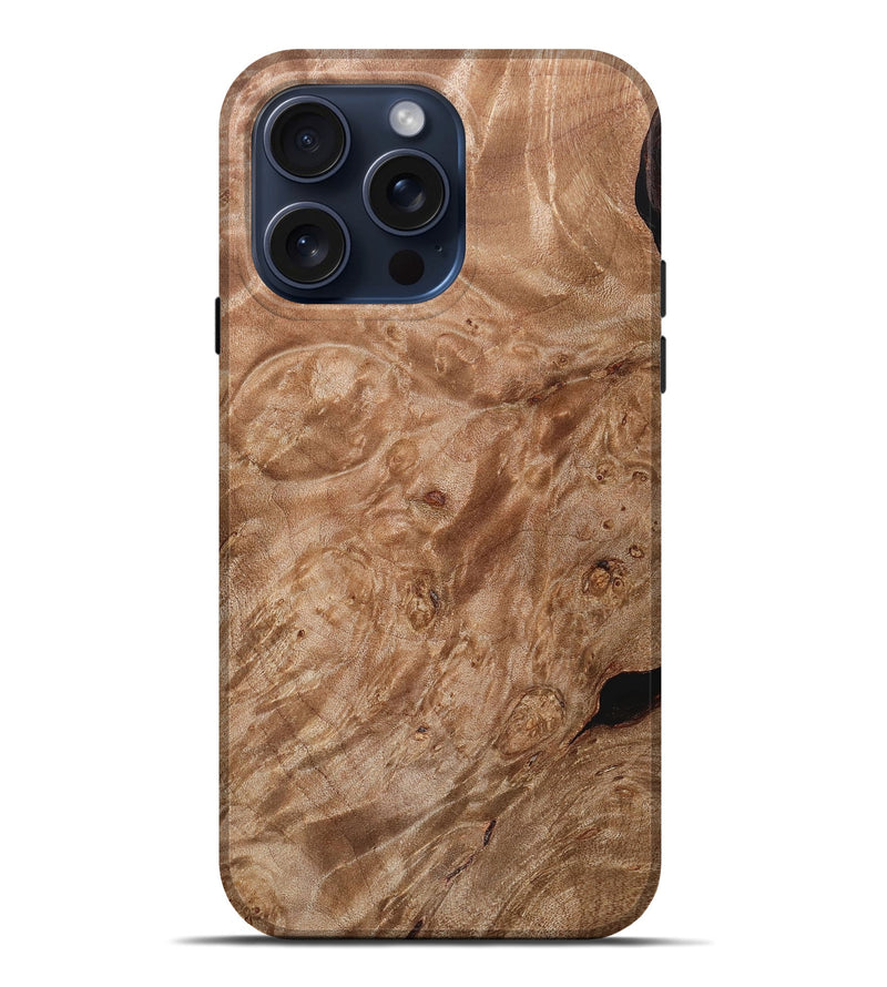 iPhone 15 Pro Max Wood+Resin Live Edge Phone Case - Aitana (Wood Burl, 670012)