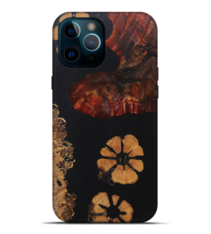iPhone 12 Pro Max Wood+Resin Live Edge Phone Case - Bennett (Pure Black, 670020)