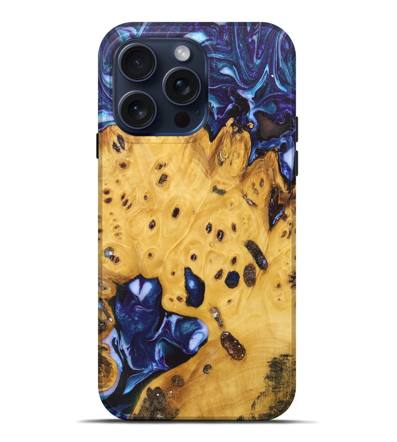 iPhone 15 Pro Max Wood+Resin Live Edge Phone Case - Frank (Purple, 670024)
