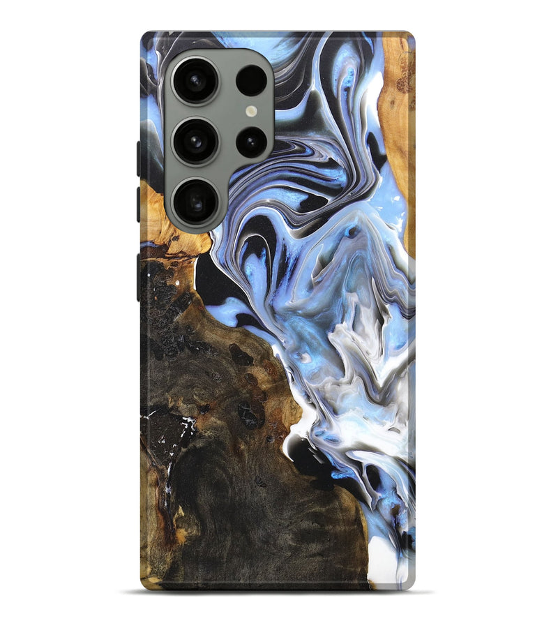 Galaxy S23 Ultra Wood+Resin Live Edge Phone Case - Lyla (Blue, 670025)