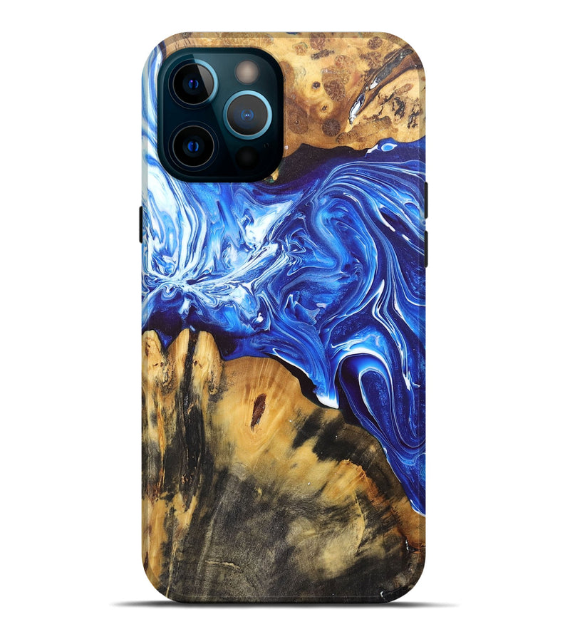 iPhone 12 Pro Max Wood+Resin Live Edge Phone Case - Crew (Blue, 670029)