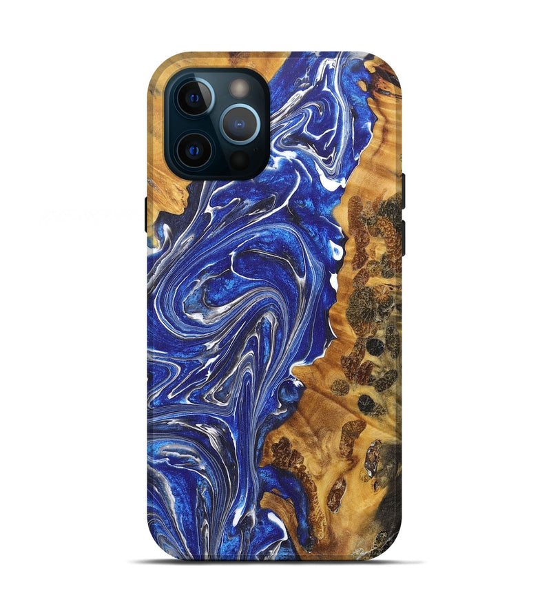 iPhone 12 Pro Wood+Resin Live Edge Phone Case - Homer (Blue, 670031)