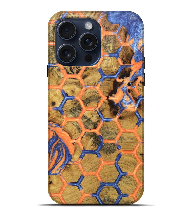 iPhone 15 Pro Max Wood+Resin Live Edge Phone Case - Edward (Pattern, 670043)