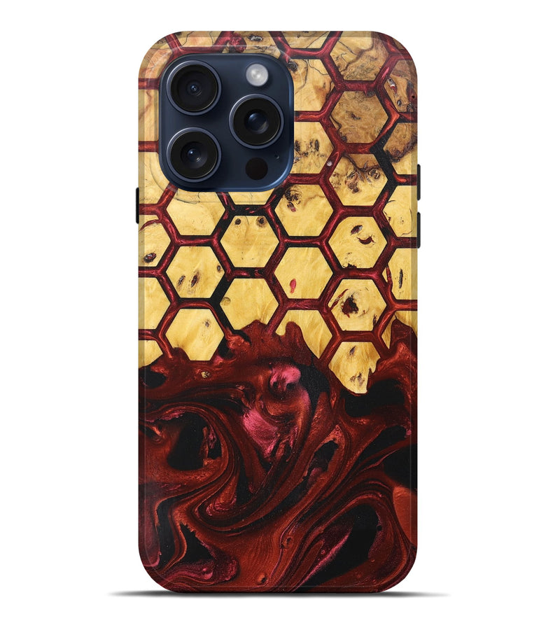 iPhone 15 Pro Max Wood+Resin Live Edge Phone Case - Megan (Pattern, 670046)