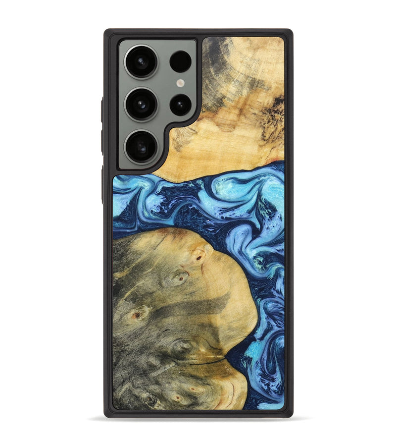 Galaxy S23 Ultra Wood+Resin Phone Case - Gabrielle (Blue, 670052)