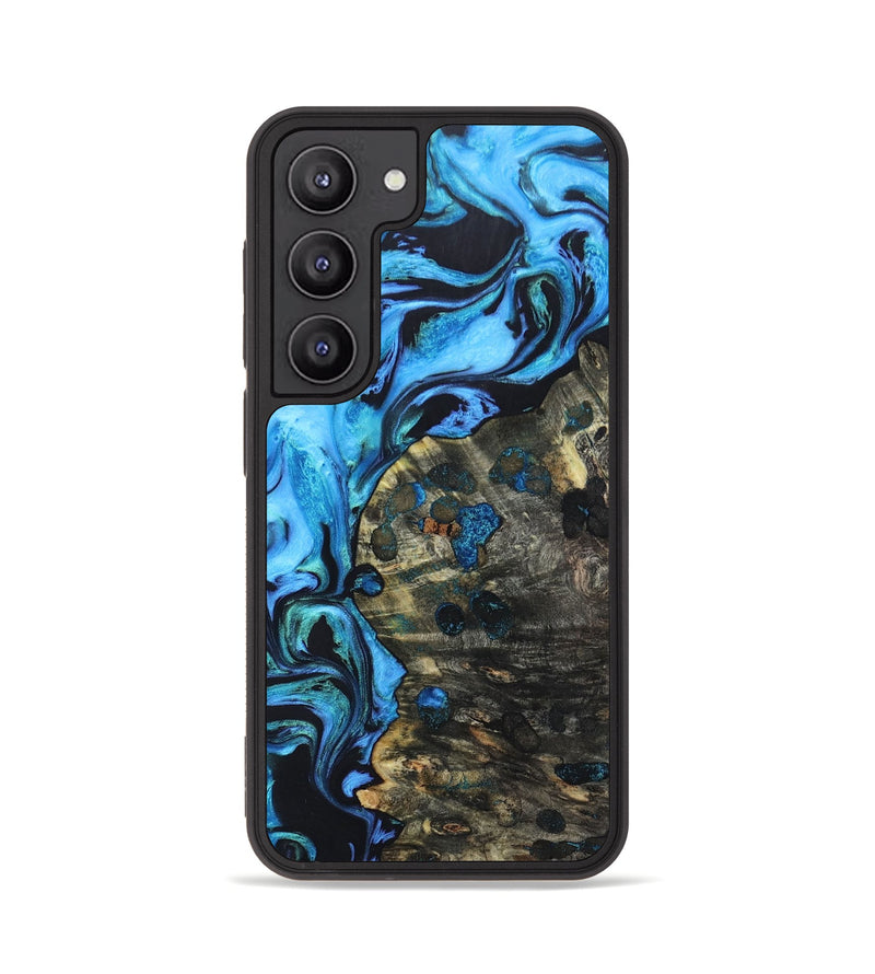 Galaxy S23 Wood+Resin Phone Case - Kyra (Blue, 670062)