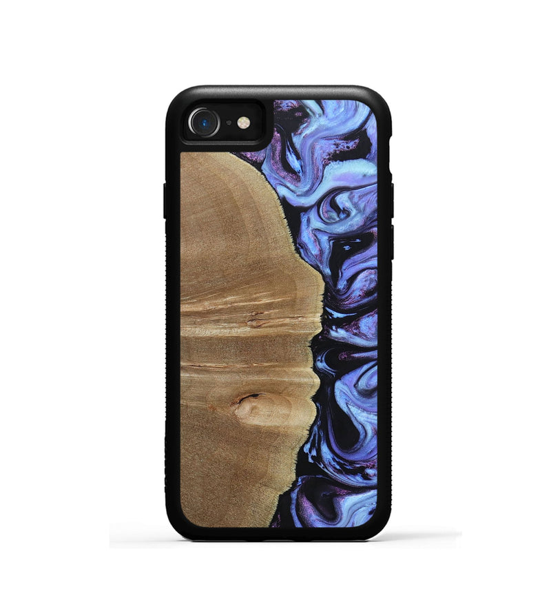 iPhone SE Wood+Resin Phone Case - Natalia (Purple, 670095)