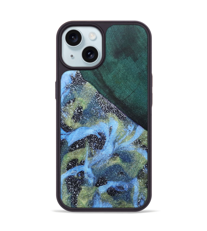 iPhone 15 Wood+Resin Phone Case - Vincent (Cosmos, 670198)