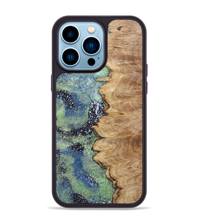 iPhone 14 Pro Max Wood+Resin Phone Case - Yesenia (Cosmos, 670205)