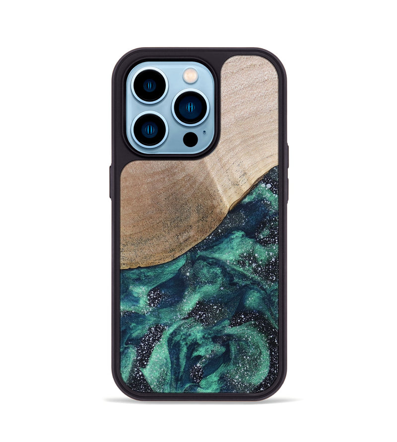 iPhone 14 Pro Wood+Resin Phone Case - Amina (Cosmos, 670212)