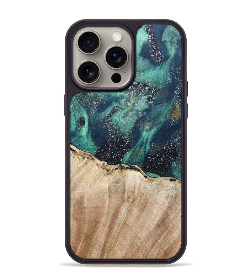 iPhone 15 Pro Max Wood+Resin Phone Case - Adrianna (Cosmos, 670225)