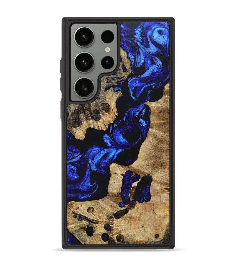 Galaxy S23 Ultra Wood+Resin Phone Case - Felicia (Blue, 670291)