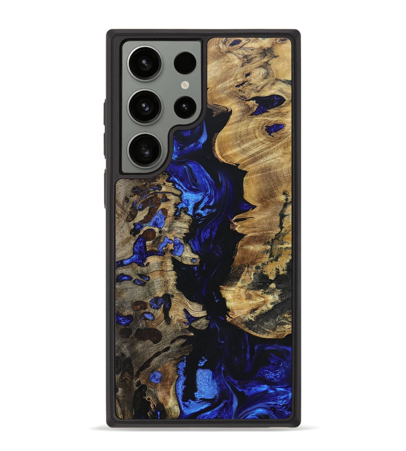 Galaxy S23 Ultra Wood+Resin Phone Case - Malcolm (Blue, 670292)