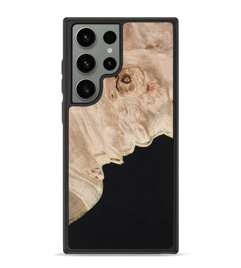 Galaxy S23 Ultra Wood+Resin Phone Case - Lester (Pure Black, 670375)