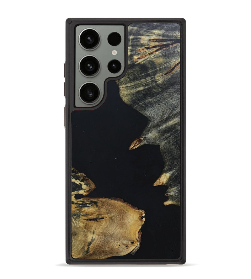 Galaxy S23 Ultra Wood+Resin Phone Case - Frieda (Pure Black, 670396)