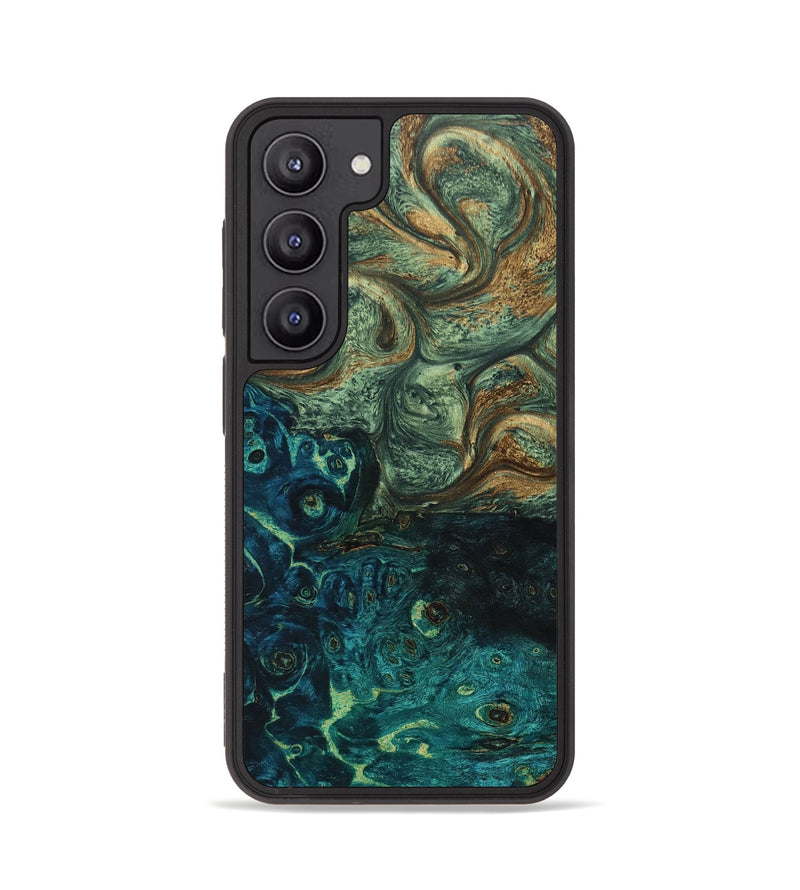 Galaxy S23 Wood+Resin Phone Case - Leslie (Green, 670457)