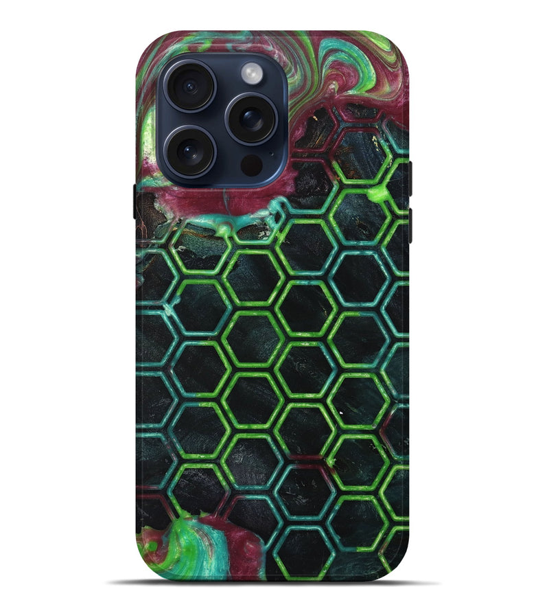 iPhone 15 Pro Max Wood+Resin Live Edge Phone Case - Joshua (Pattern, 670523)