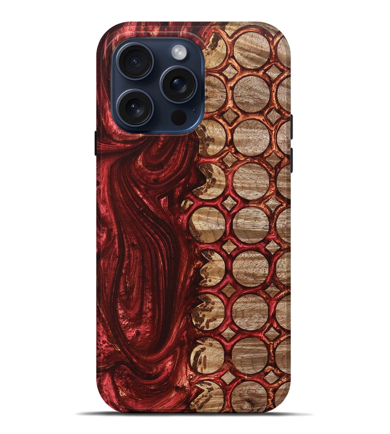 iPhone 15 Pro Max Wood+Resin Live Edge Phone Case - Tim (Pattern, 670524)