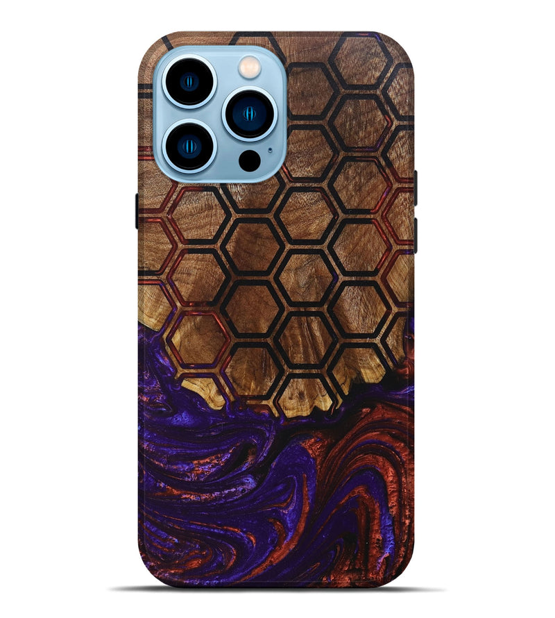 iPhone 14 Pro Max Wood+Resin Live Edge Phone Case - Sophie (Pattern, 670527)