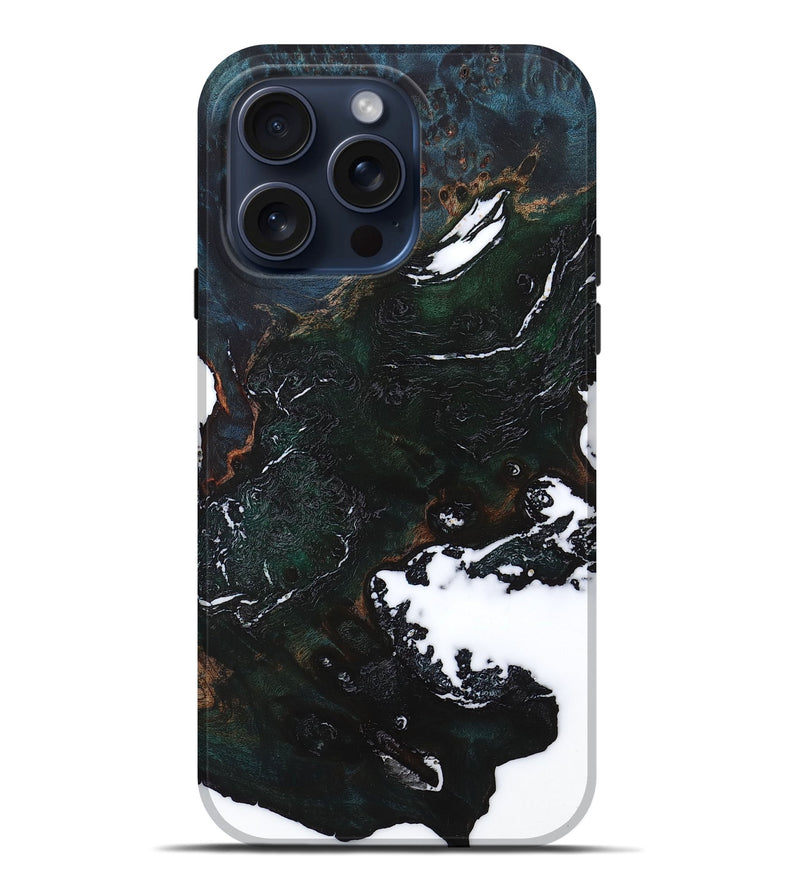 iPhone 15 Pro Max Wood+Resin Live Edge Phone Case - Tabitha (Wood Burl, 670531)