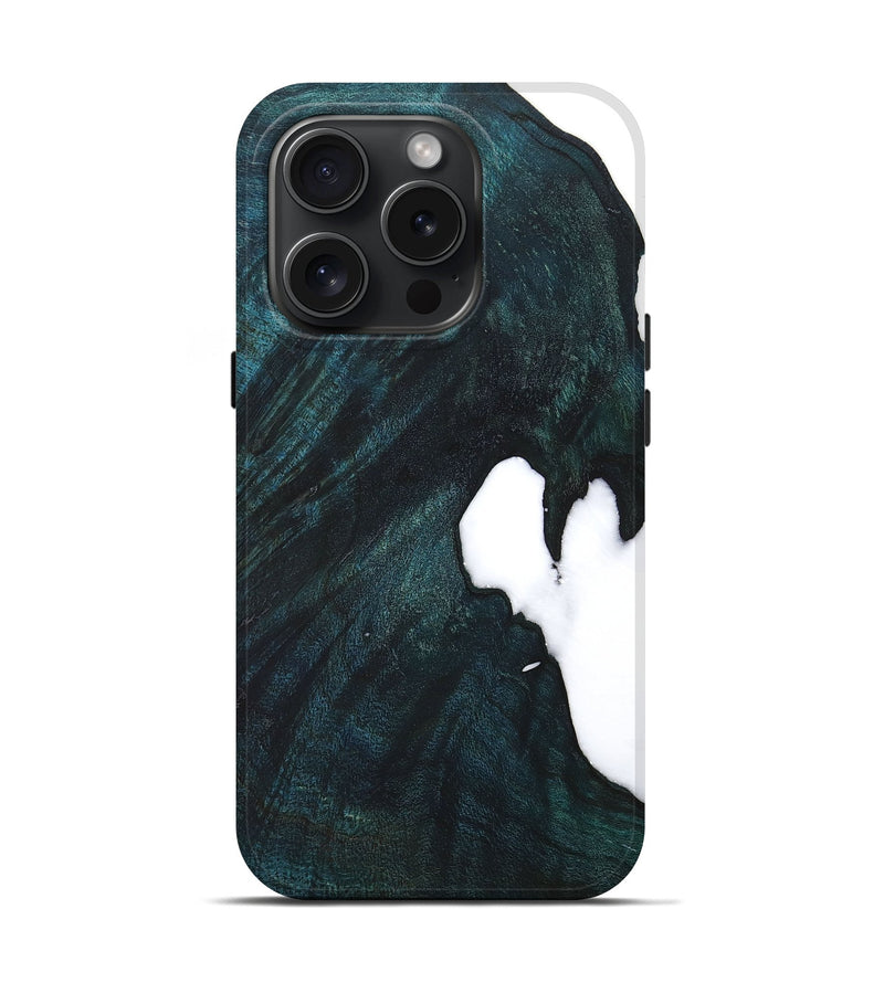 iPhone 15 Pro Wood+Resin Live Edge Phone Case - Troy (Wood Burl, 670532)