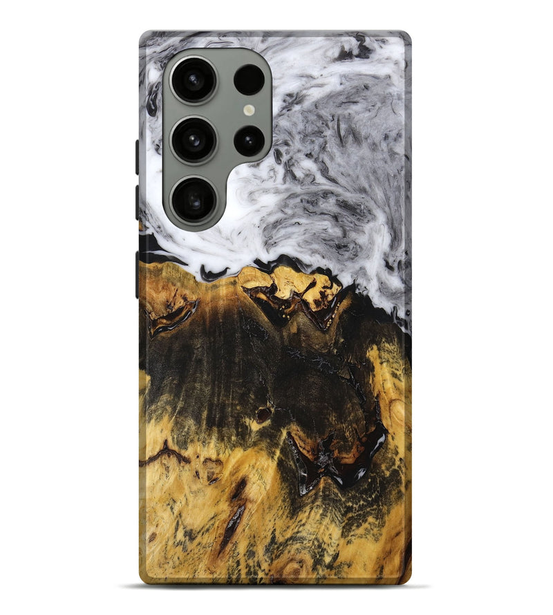 Galaxy S23 Ultra Wood+Resin Live Edge Phone Case - Nova (Black & White, 670535)