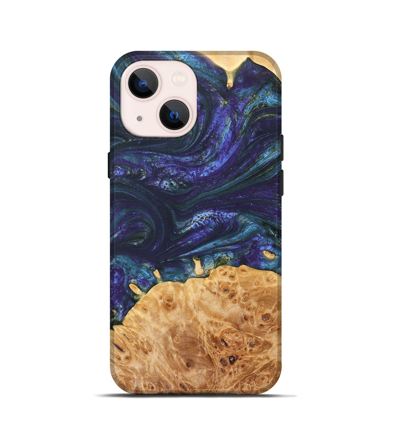iPhone 13 mini Wood+Resin Live Edge Phone Case - Angelique (Purple, 670538)