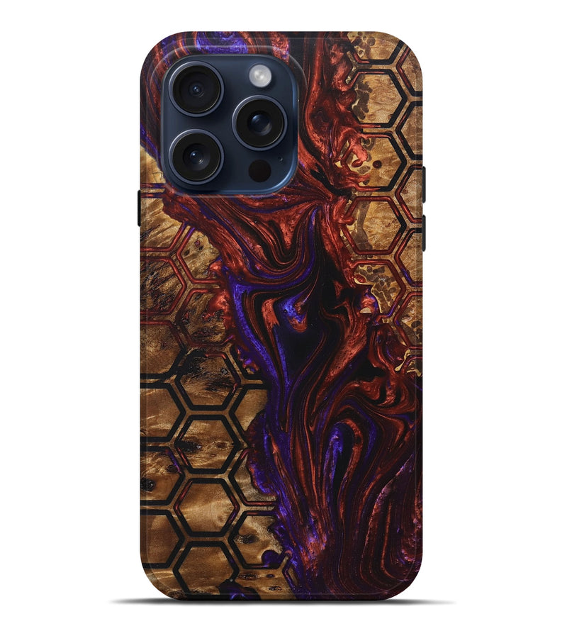 iPhone 15 Pro Max Wood+Resin Live Edge Phone Case - Ira (Pattern, 670544)