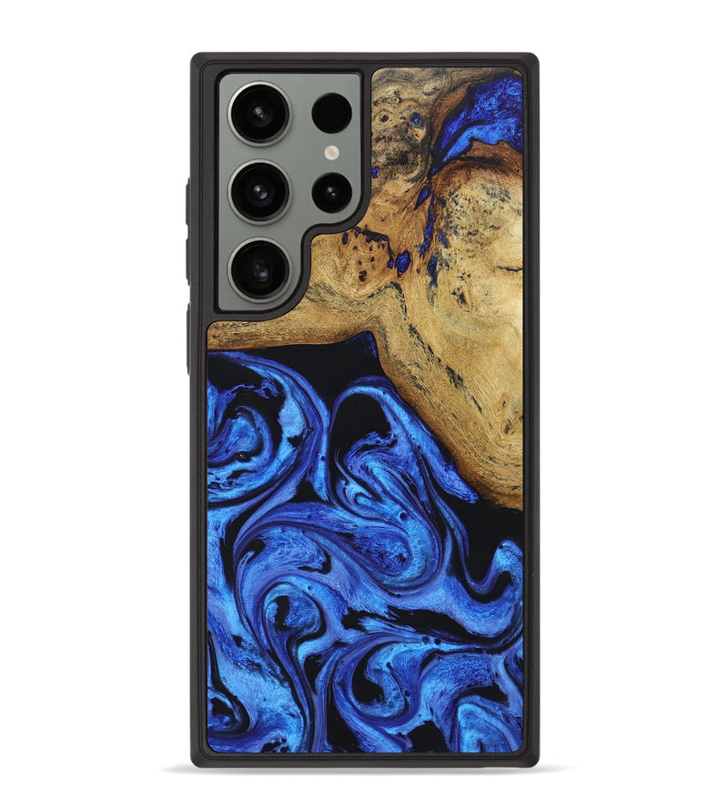 Galaxy S23 Ultra Wood+Resin Phone Case - Litzy (Blue, 670607)