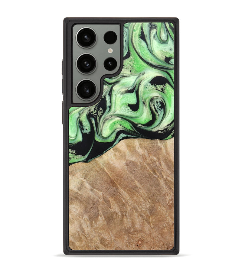 Galaxy S23 Ultra Wood+Resin Phone Case - Gail (Green, 670639)