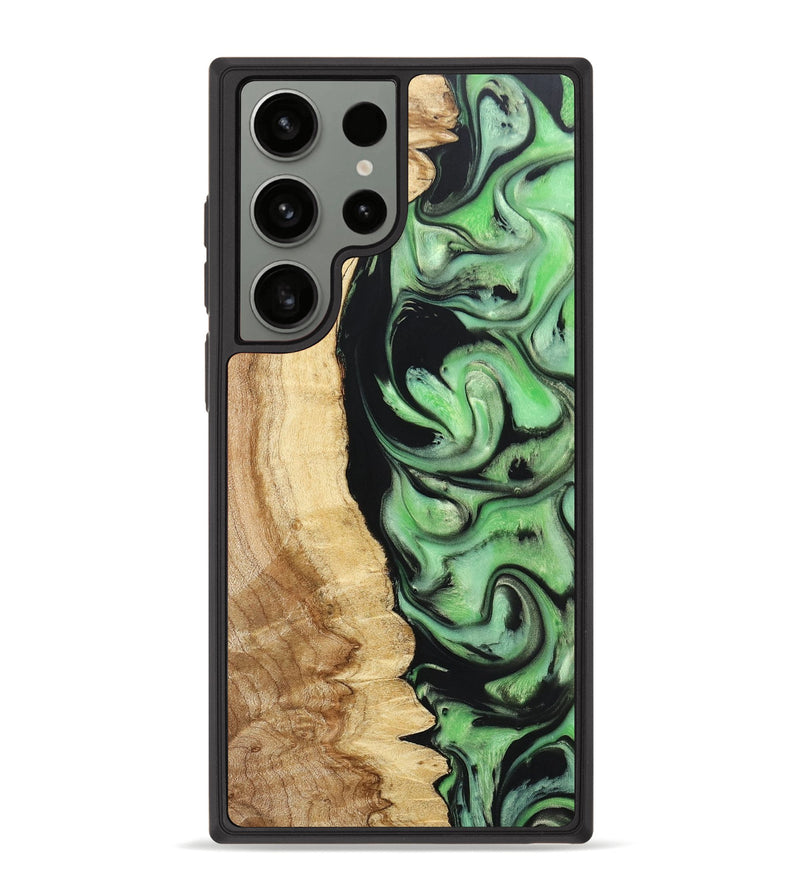 Galaxy S23 Ultra Wood+Resin Phone Case - Brent (Green, 670643)