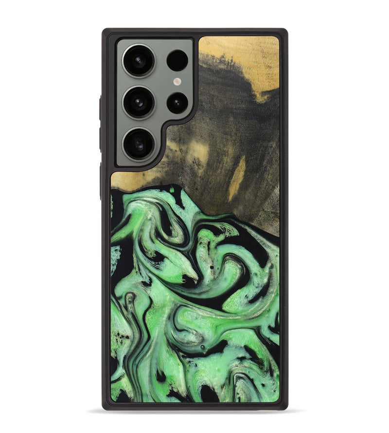 Galaxy S23 Ultra Wood+Resin Phone Case - Fatima (Green, 670651)