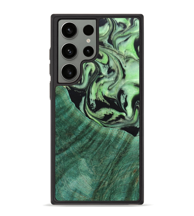 Galaxy S23 Ultra Wood+Resin Phone Case - Chelsie (Green, 670671)