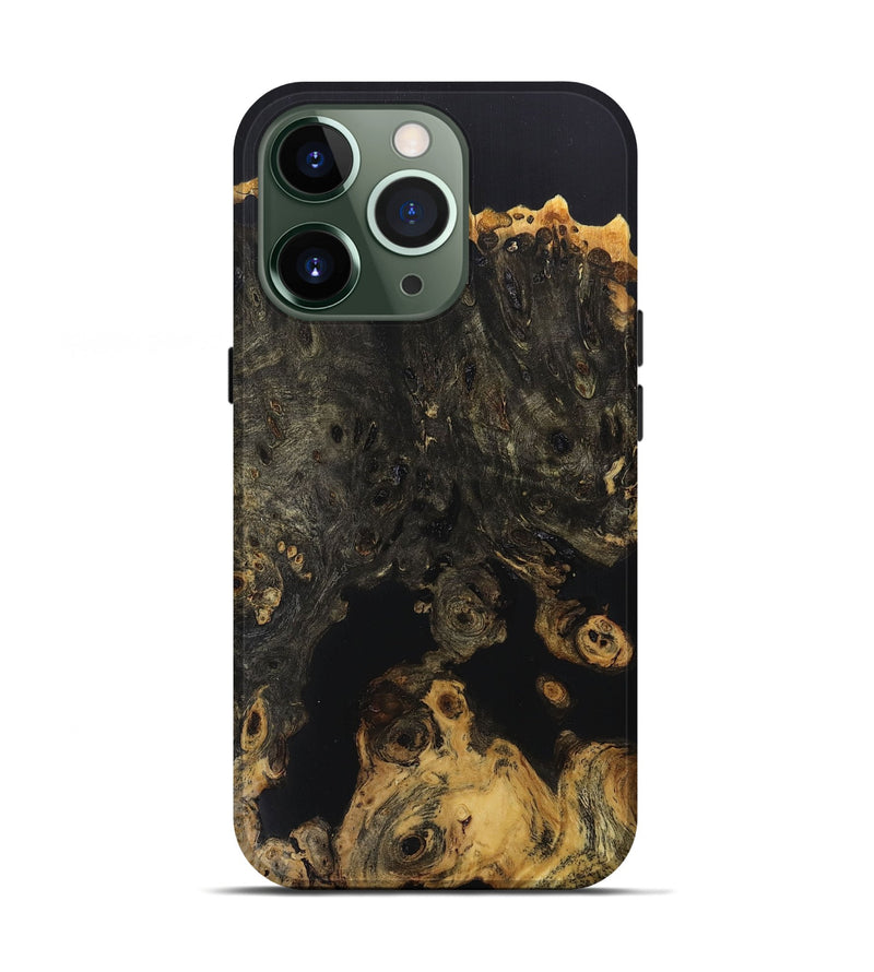 iPhone 13 Pro Wood+Resin Live Edge Phone Case - Neal (Pure Black, 670797)