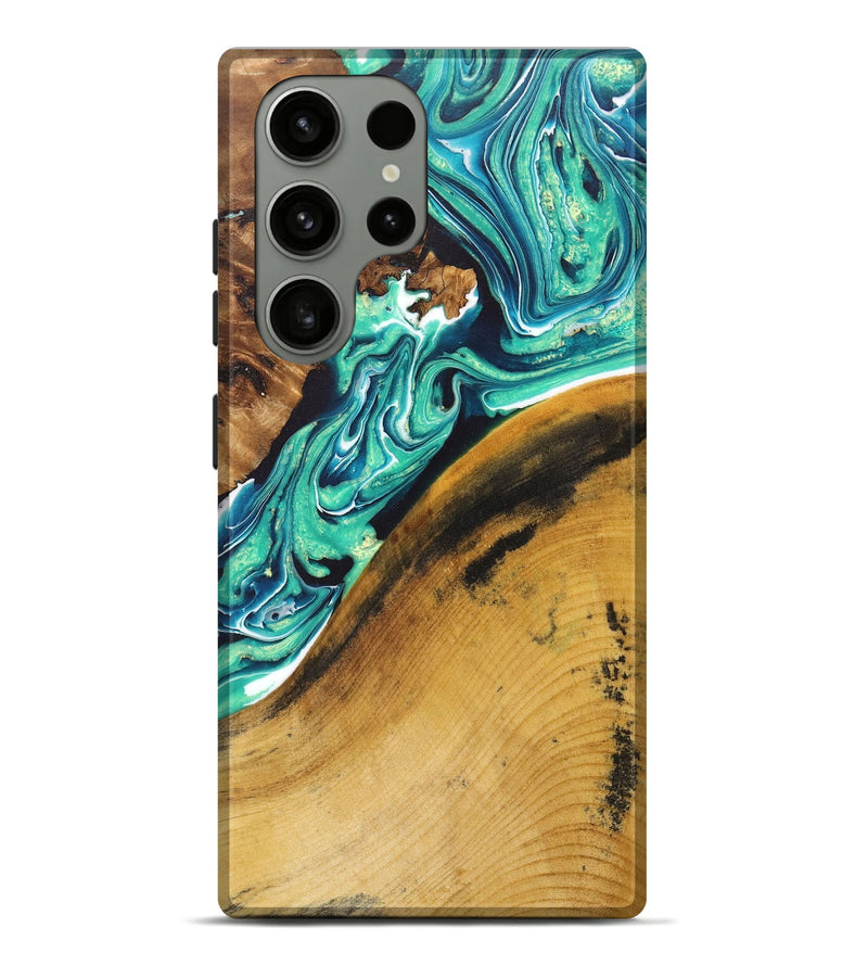 Galaxy S23 Ultra Wood+Resin Live Edge Phone Case - Skye (Green, 670807)