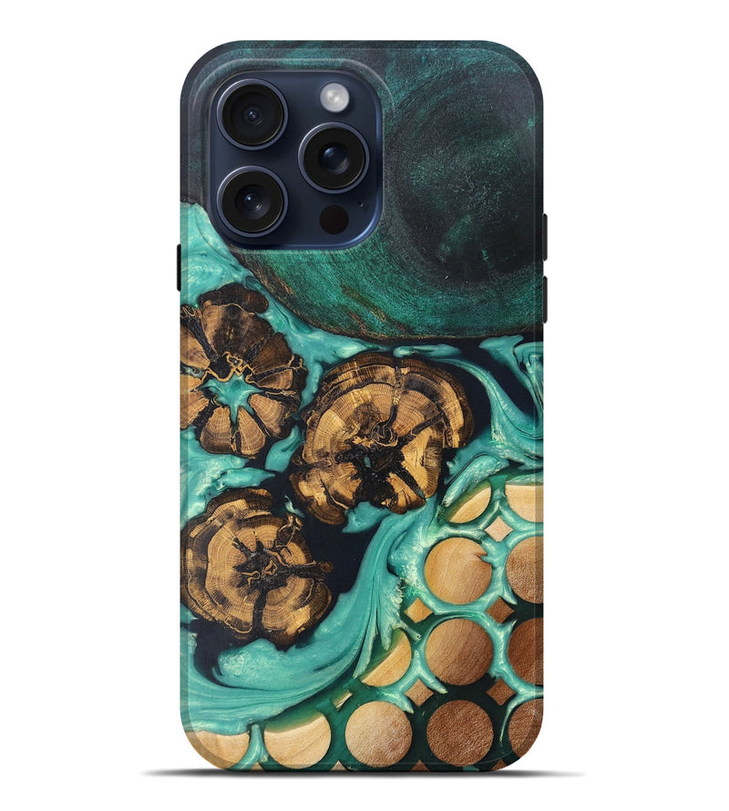 iPhone 15 Pro Max Wood+Resin Live Edge Phone Case - Jill (Pattern, 670809)