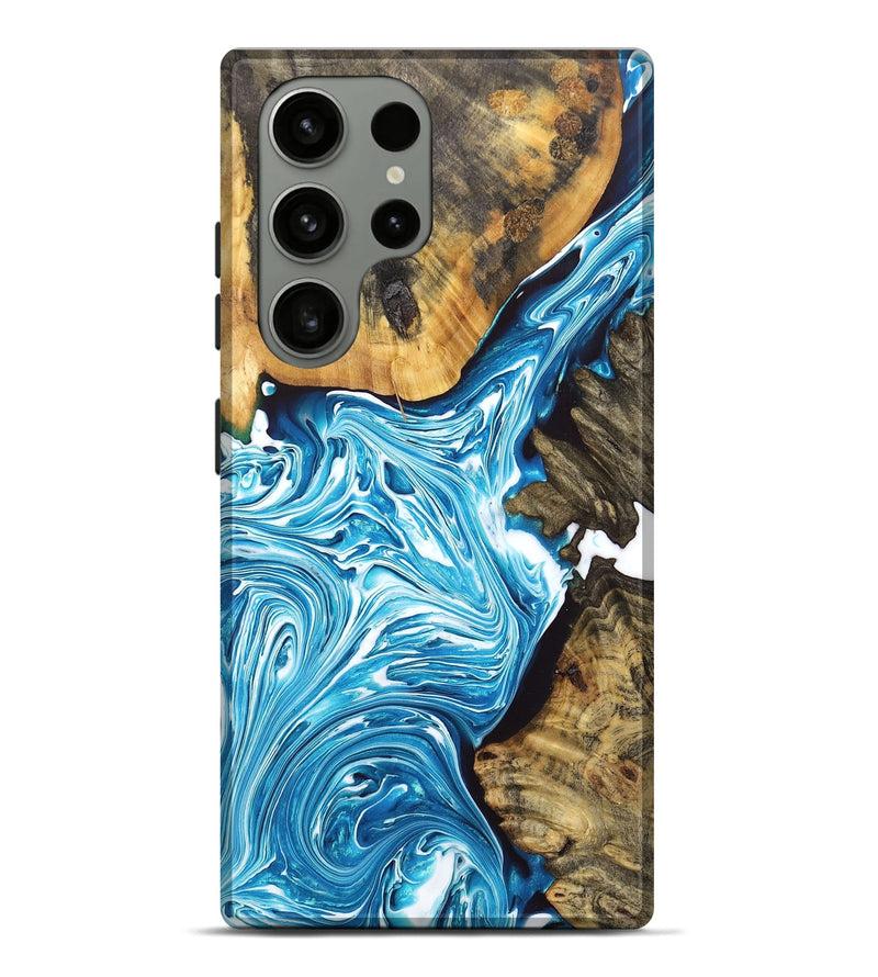 Galaxy S23 Ultra Wood+Resin Live Edge Phone Case - Kira (Blue, 670814)